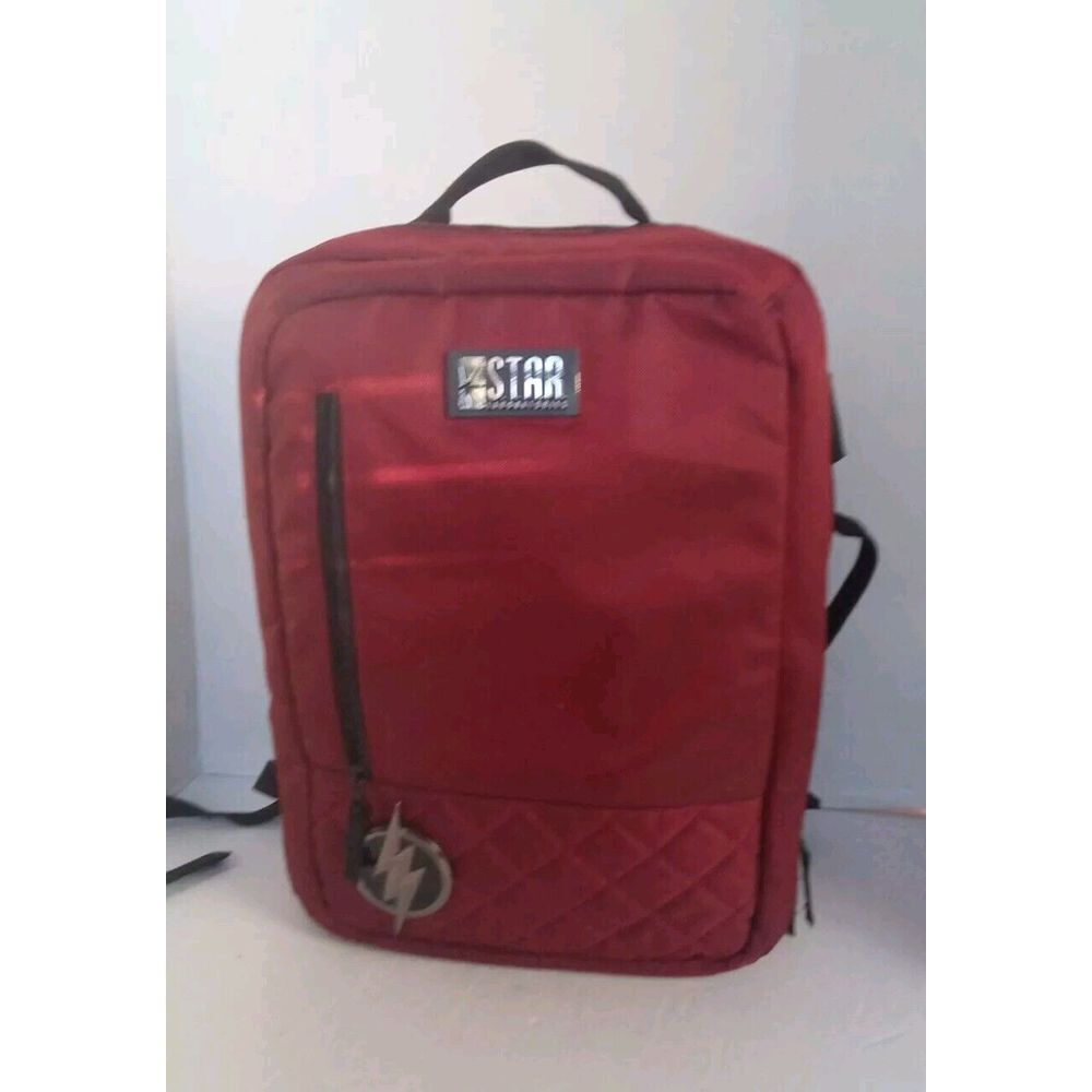 STAR Laboratories Backpack Laptop Travel Bag Maroon Lightning‎ Bolt